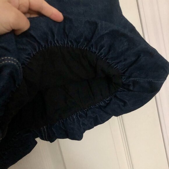 [Women's XL] ZARA Denim Bubble Skirt Dark Wash Balloon Mini Skirt Retro Y2K ｡˚○ - Picture 5 of 8